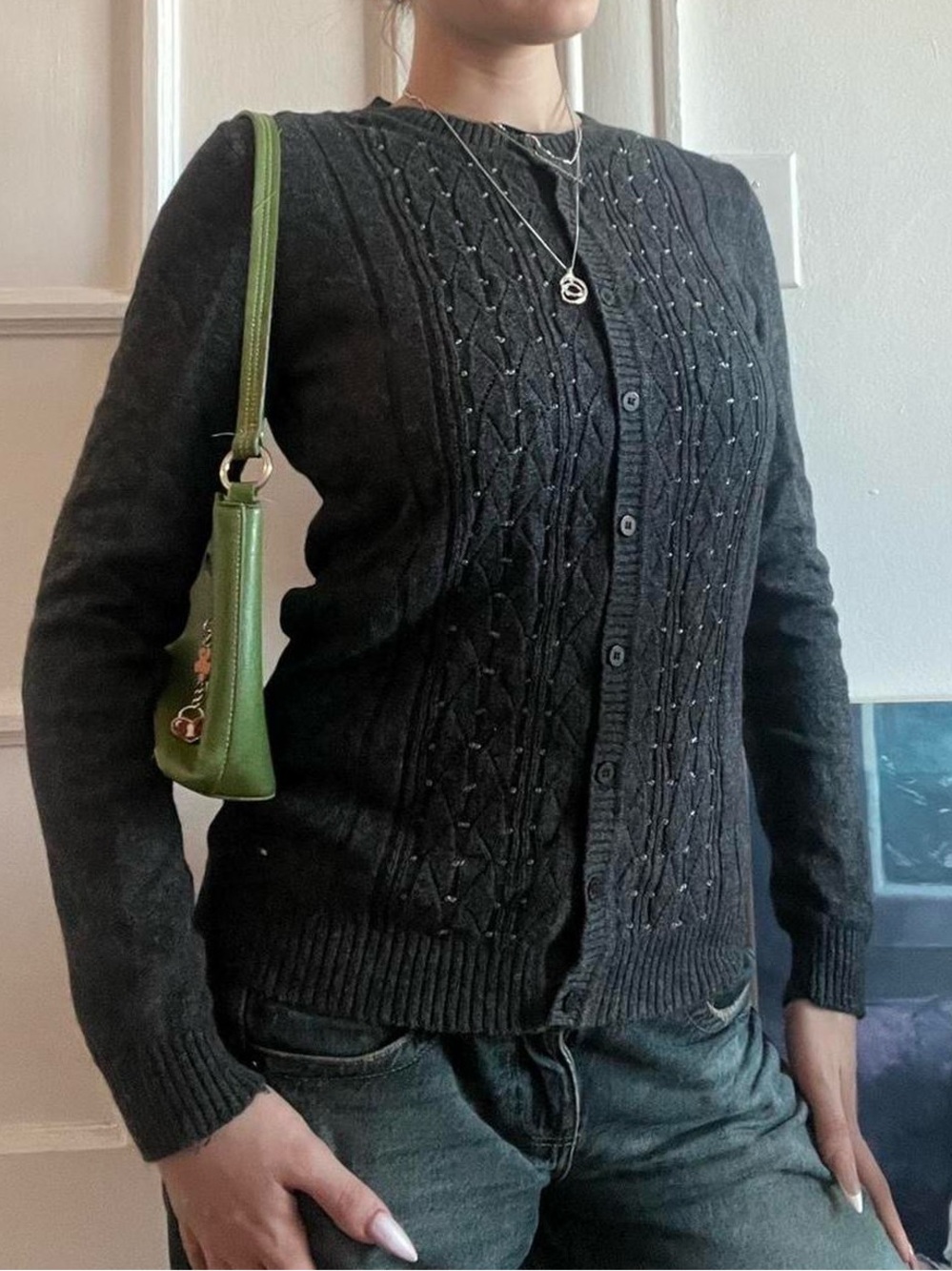 Size Medium Grey Tommy Hilfiger Cardigan